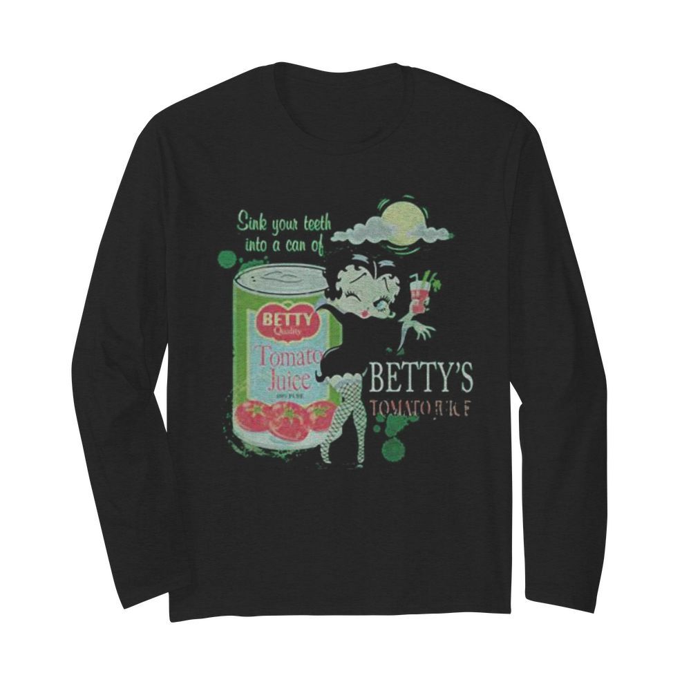 Betty Boop Vampire Betty’s Tomato Juice Youth  Long Sleeved T-shirt 