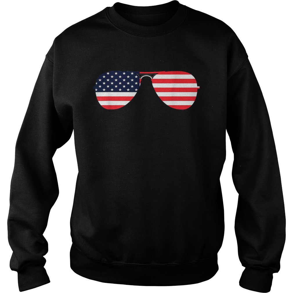 Biden 46th Aviator Sunglasses Patriotic USA Flag  Sweatshirt