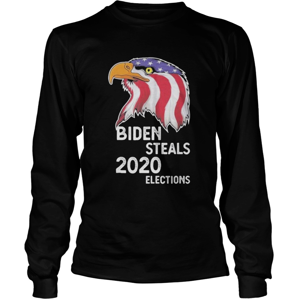 Biden Steals 2020 Elections Vote Republican Political American Flag  Long Sleeve