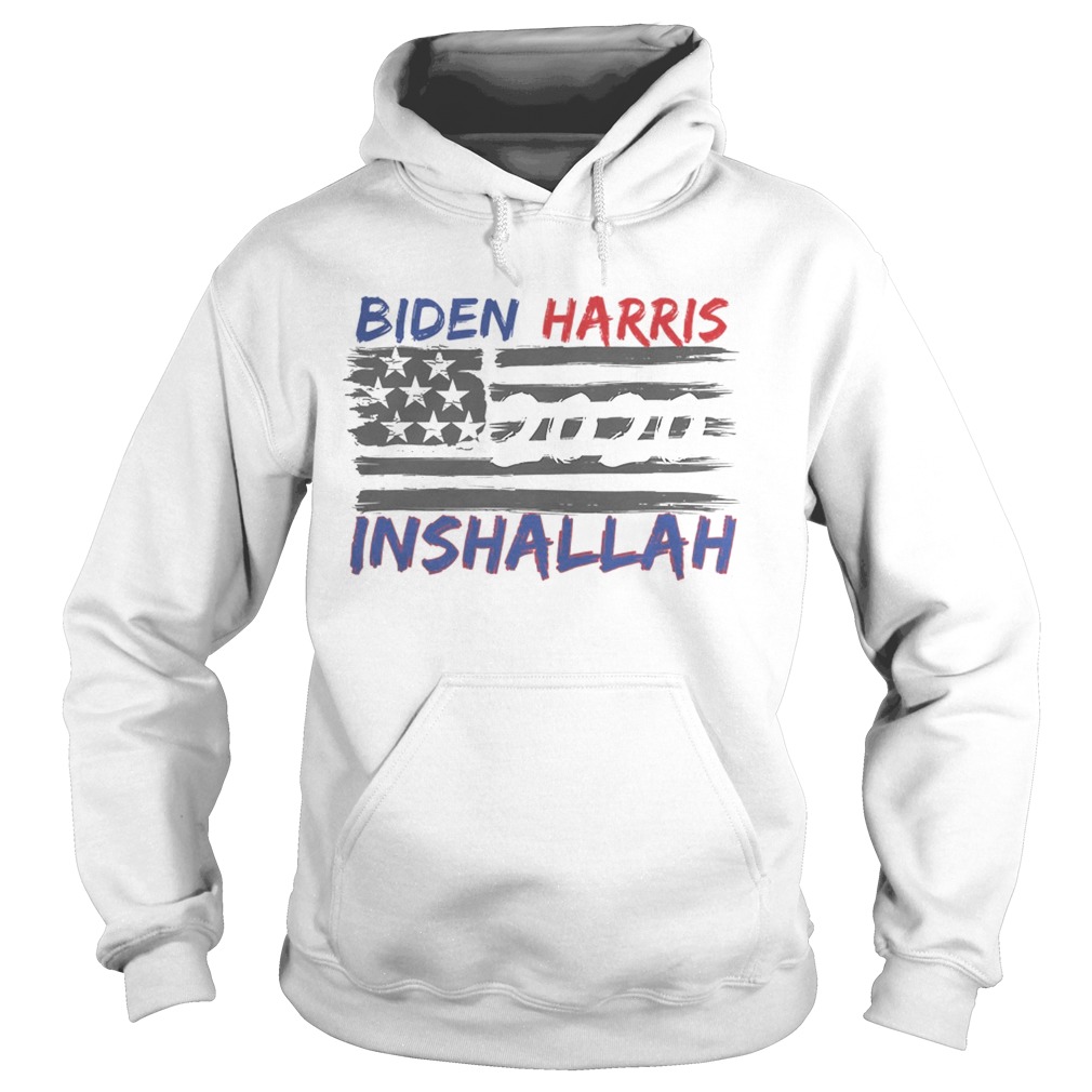 Biden harris inshallah muslim saying american flag  Hoodie