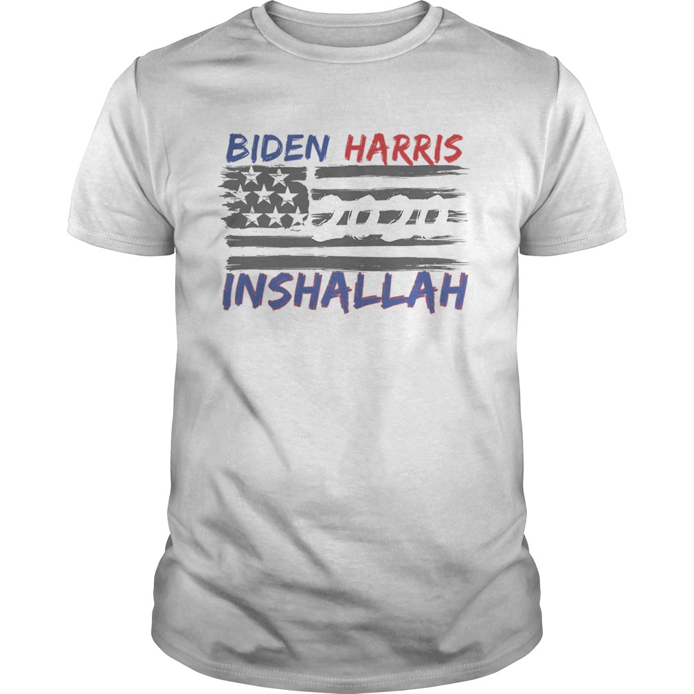 Biden harris inshallah muslim saying american flag shirt