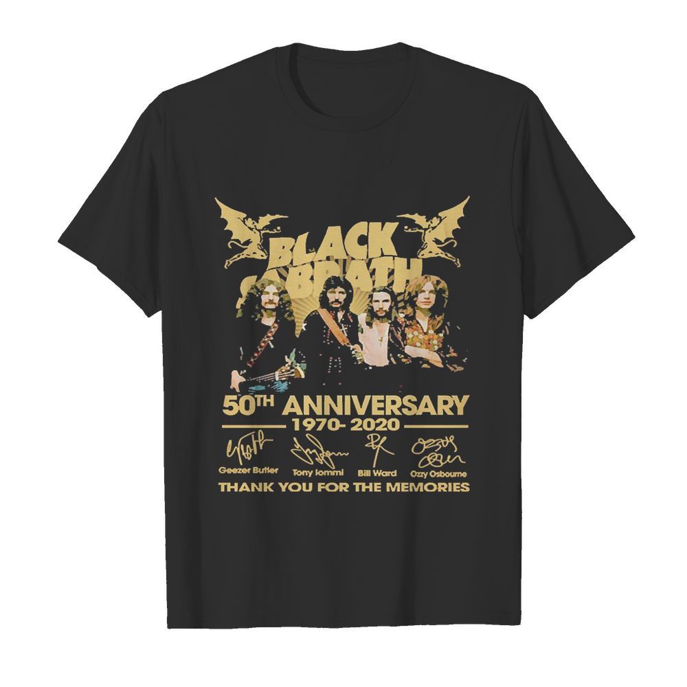 Black Sabbath 50th Anniversary 1970 2020 Thank You For The Memories Signatures shirt