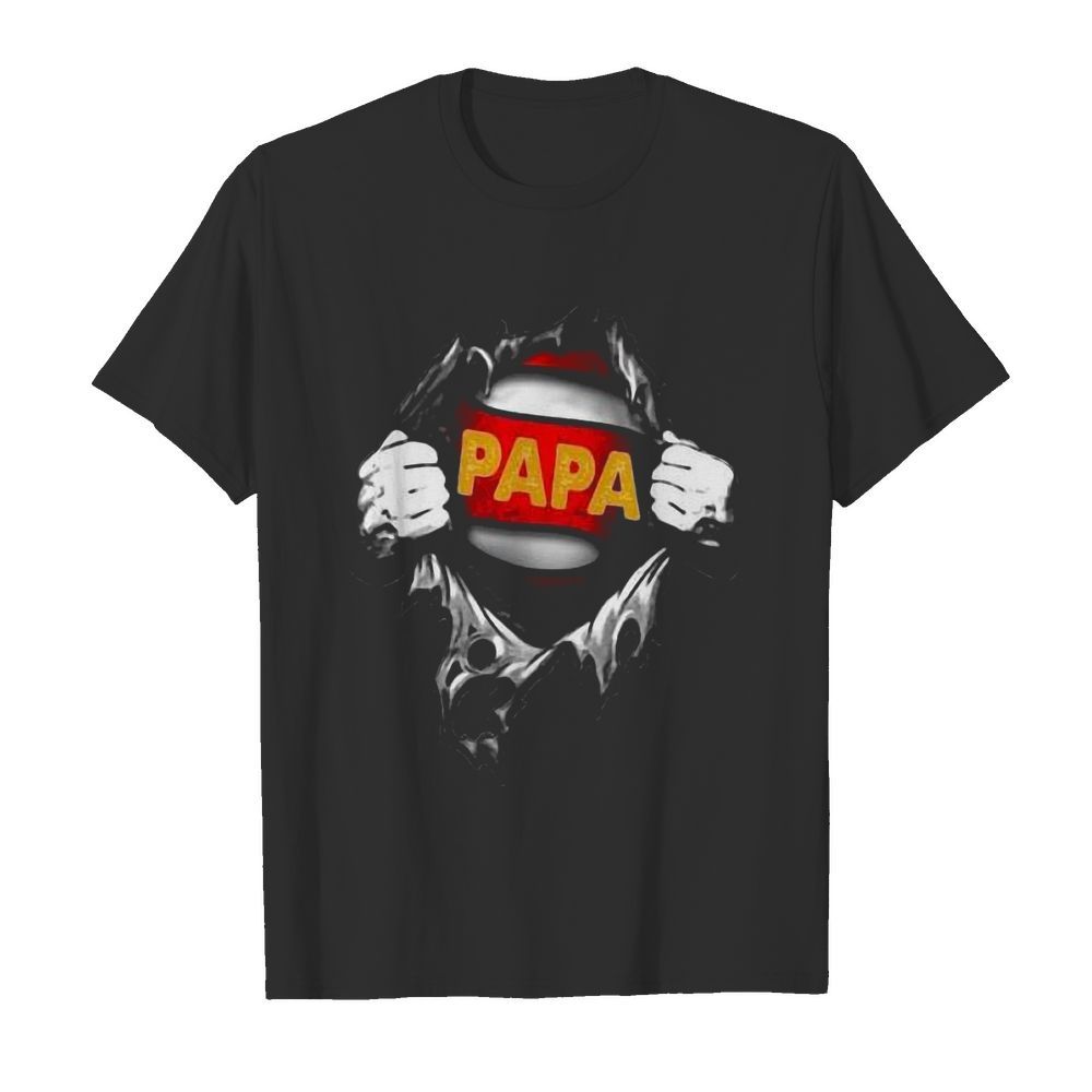 Blood Inside Me Papa Superhero Tear shirt