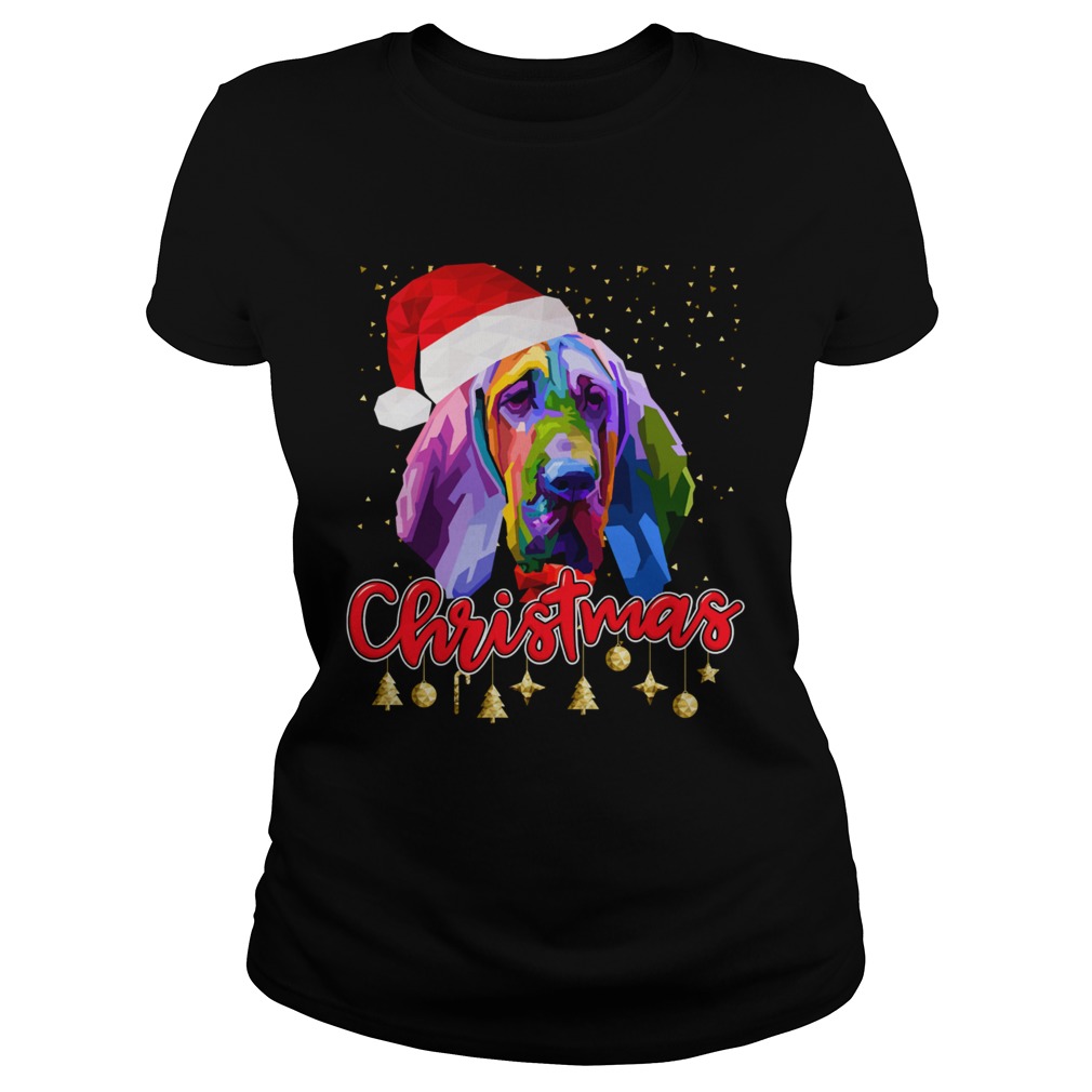 Bloodhound Dog Santa Hat Christmas  Classic Ladies