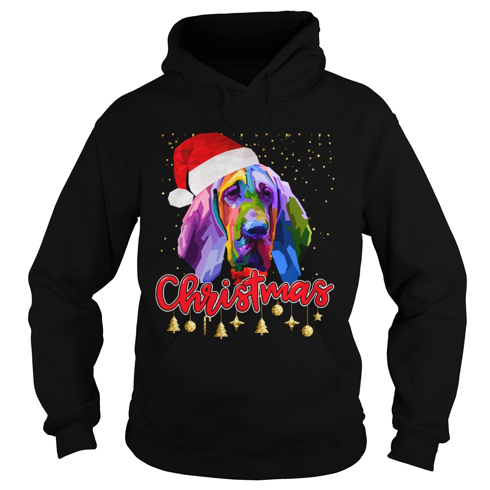 Bloodhound Dog Santa Hat Christmas  Hoodie