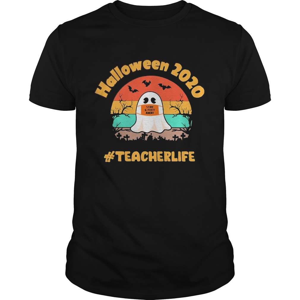 Boo Face Mask Halloween 2020 Stay 6 Feet Away Teacherlife vintage shirt