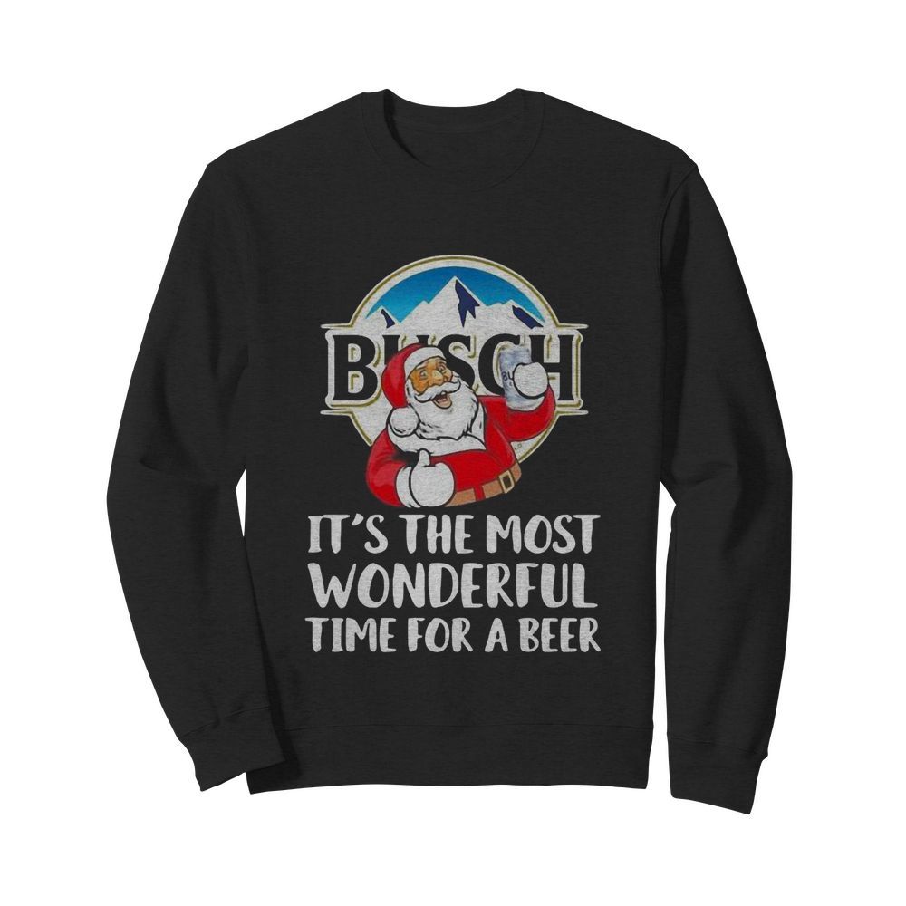 Busch Light It’s The Most Wonderful Time For A Beer Christmas Santa 2020 T-Shirt Unisex Sweatshirt