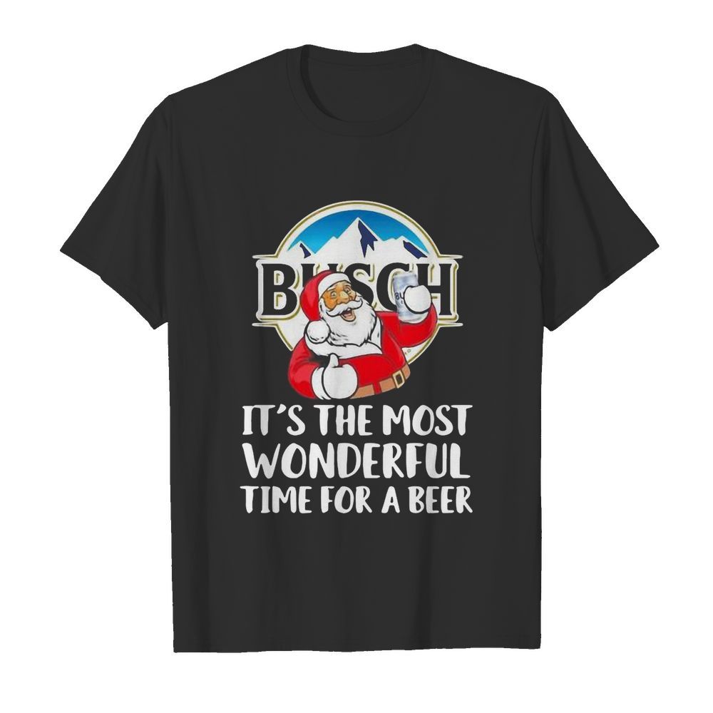 Busch Light It’s The Most Wonderful Time For A Beer Christmas Santa 2020 T-Shirt