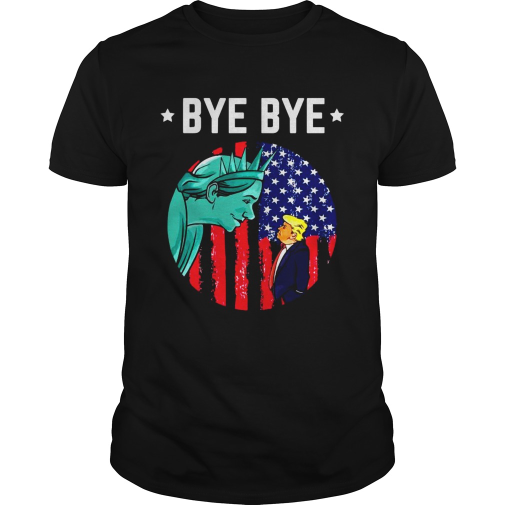 Byebye trump 2020 trump democratic funny vintage american flag shirt