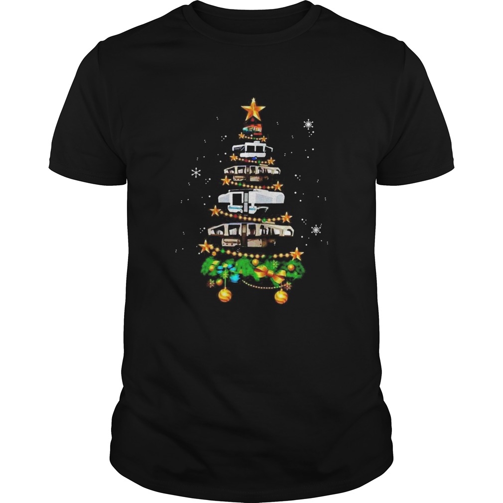 Camping Car Christmas tree shirt