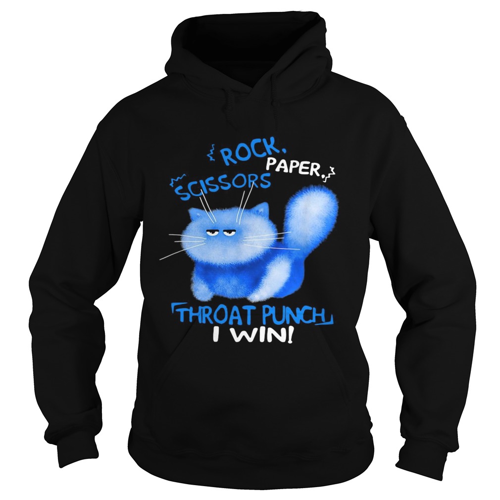 Cat Rock Paper Scissors Throat Punch I Win  Hoodie