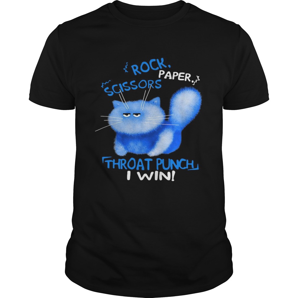 Cat Rock Paper Scissors Throat Punch I Win  Unisex