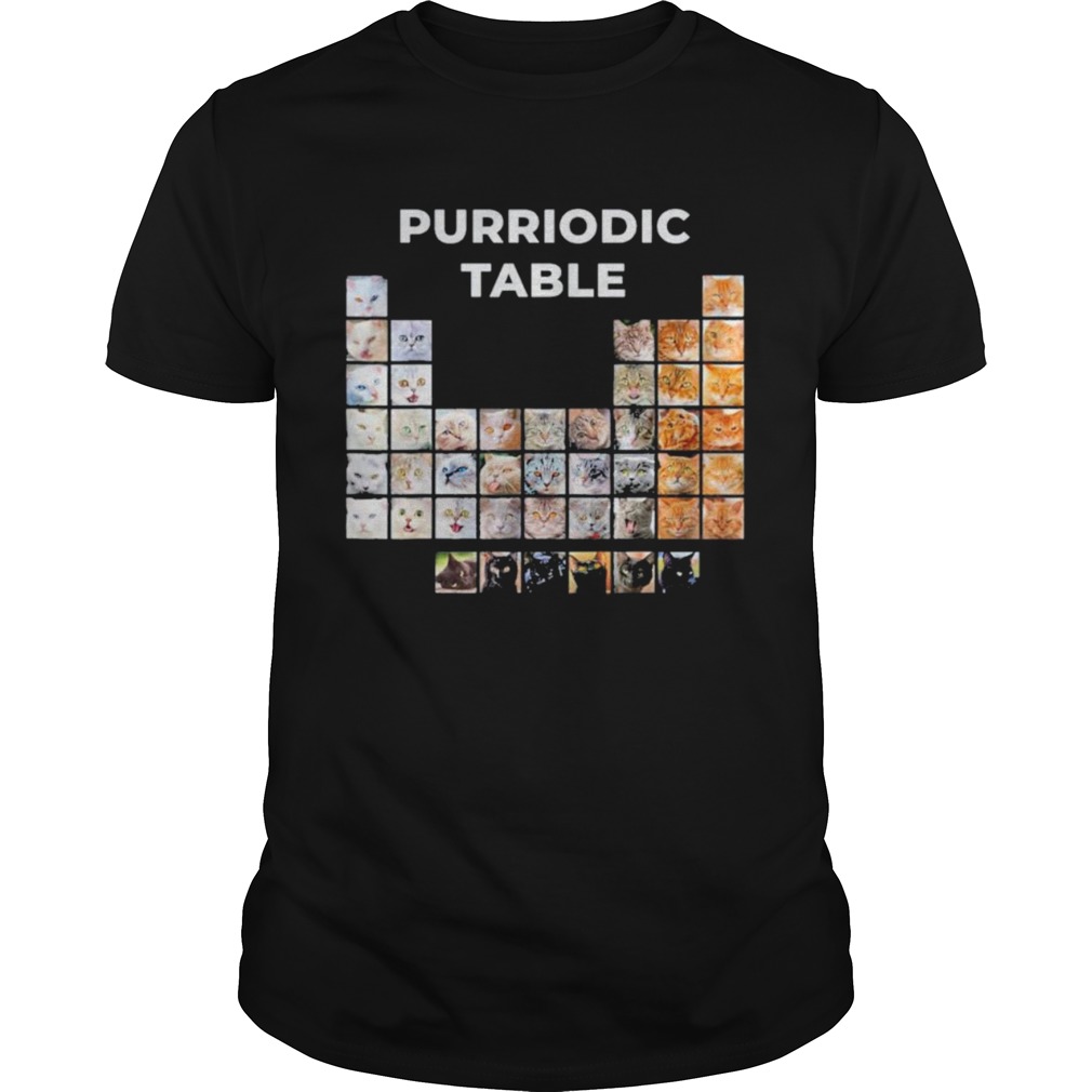 Cat chemistry pun periodic table shirt