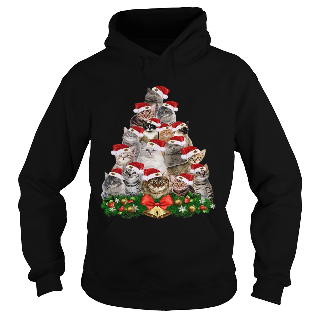 Cats And Christmas Tree  Hoodie