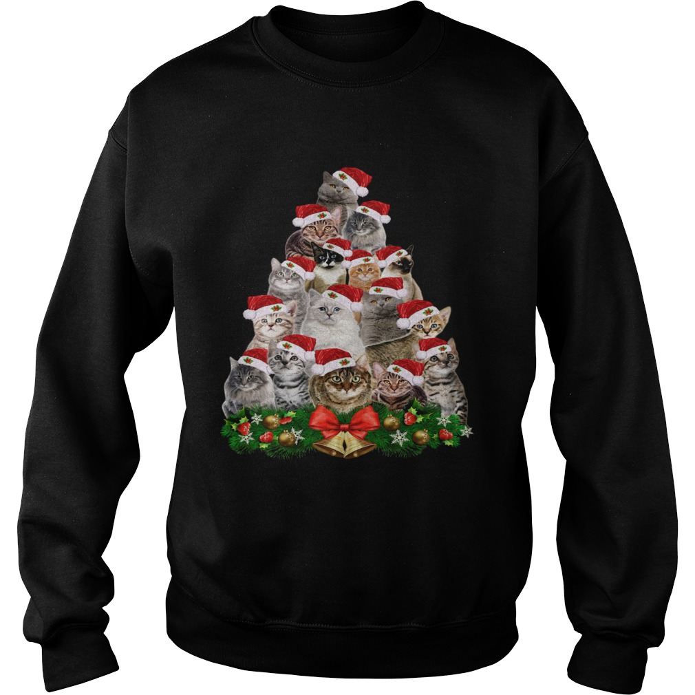 Cats And Christmas Tree  Sweatshirt