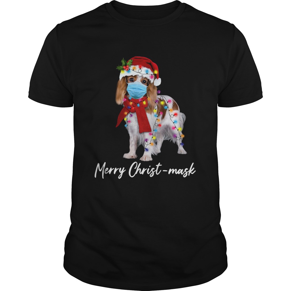 Cavalier King Gorgeous Face Mask Merry Christ Christmas Light shirt