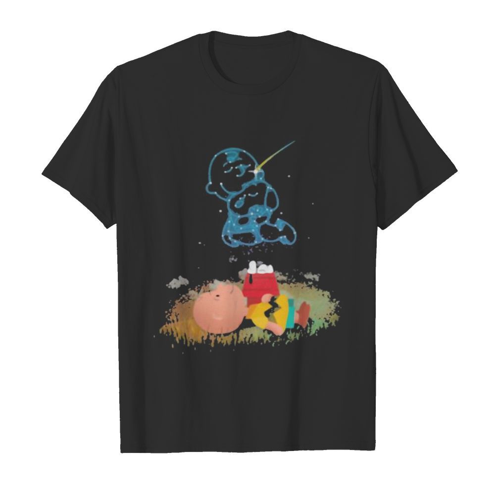 Charlie brown and snoopy sightseeing star wars shirt