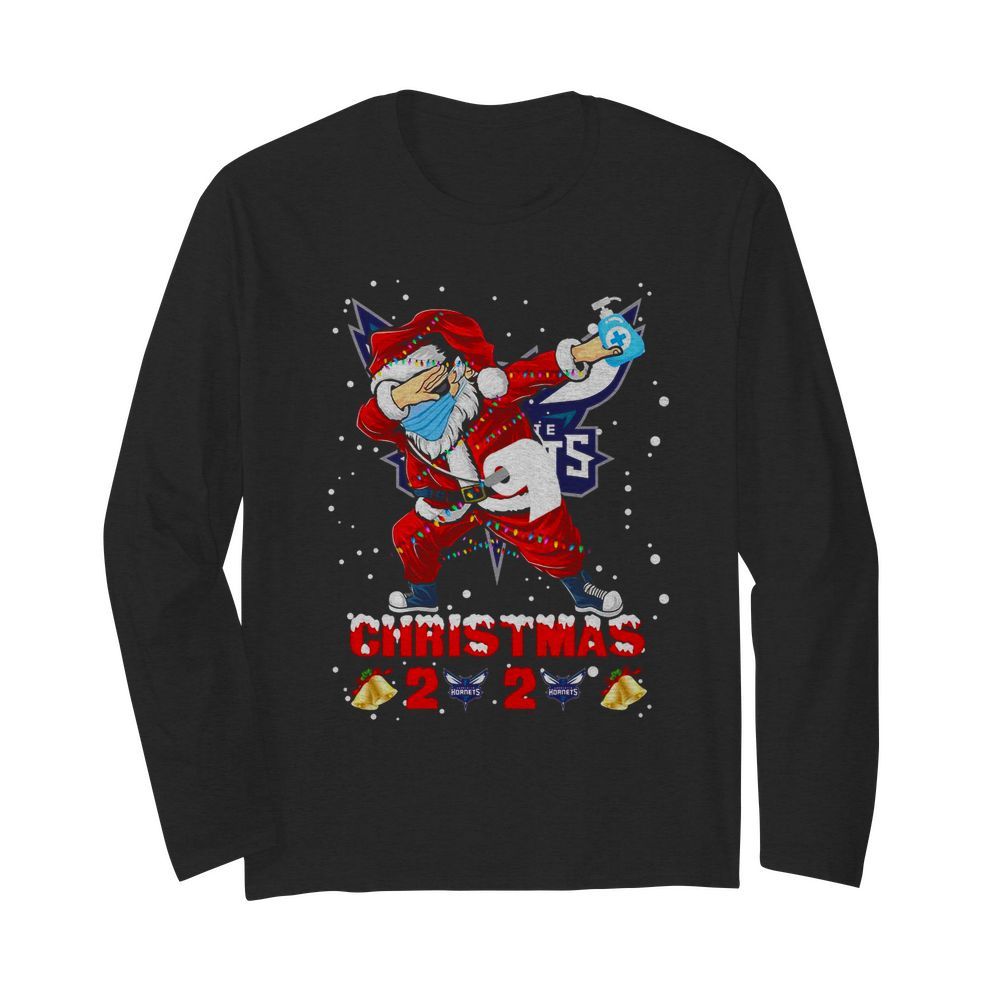 Charlotte Hornets Funny Santa Claus Dabbing Christmas 2020  Long Sleeved T-shirt 