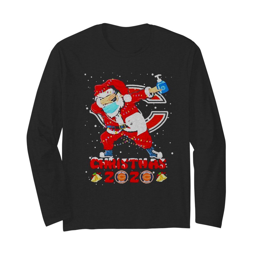 Chicago Bears Funny Santa Claus Dabbing Christmas 2020 NFL  Long Sleeved T-shirt 