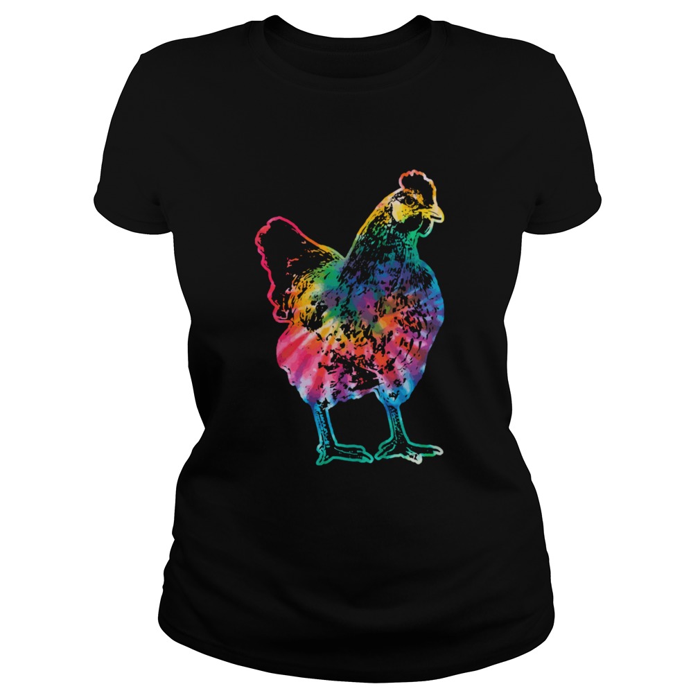 Chicken Tie Dye Hippie Poultry Farmer Farm  Classic Ladies