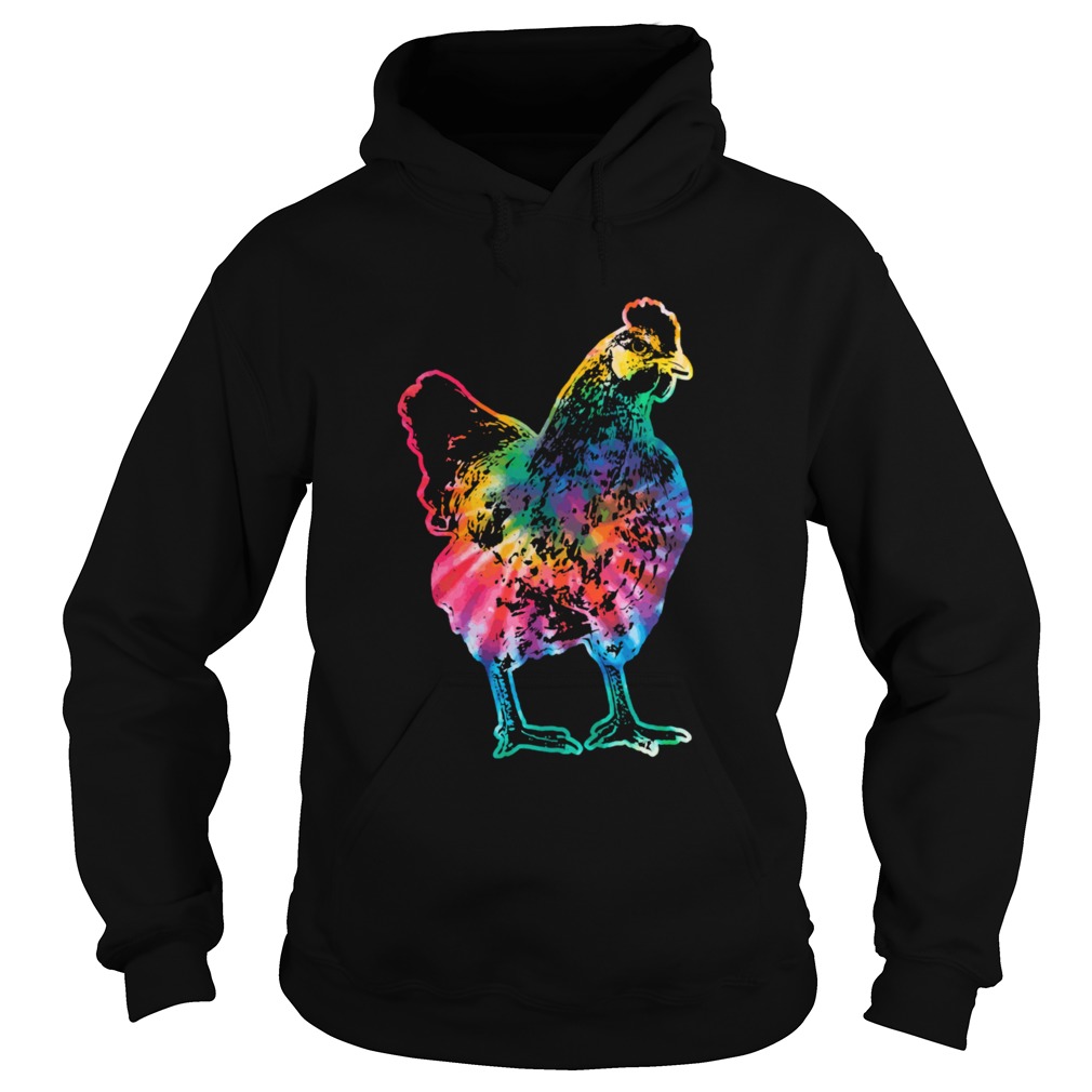 Chicken Tie Dye Hippie Poultry Farmer Farm  Hoodie