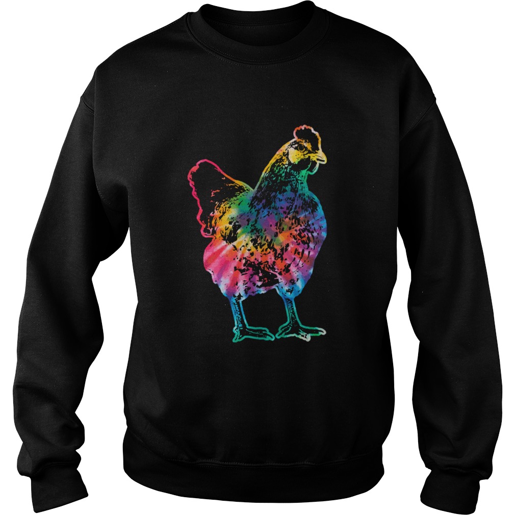 Chicken Tie Dye Hippie Poultry Farmer Farm  Sweatshirt