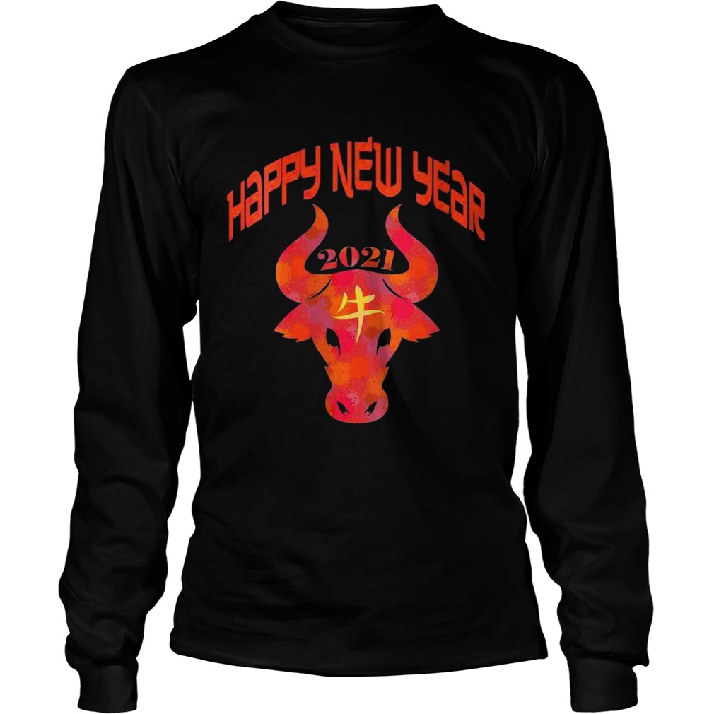 Chinese New Year Ox 2021 Artistic Design Happy New Year 2021  Long Sleeve