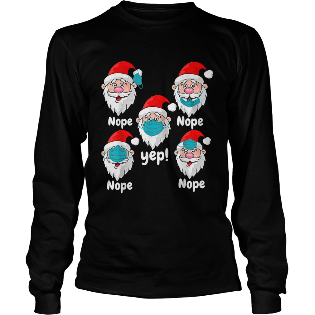 Christmas 2020 Santa Wearing Mask Wrong  Long Sleeve