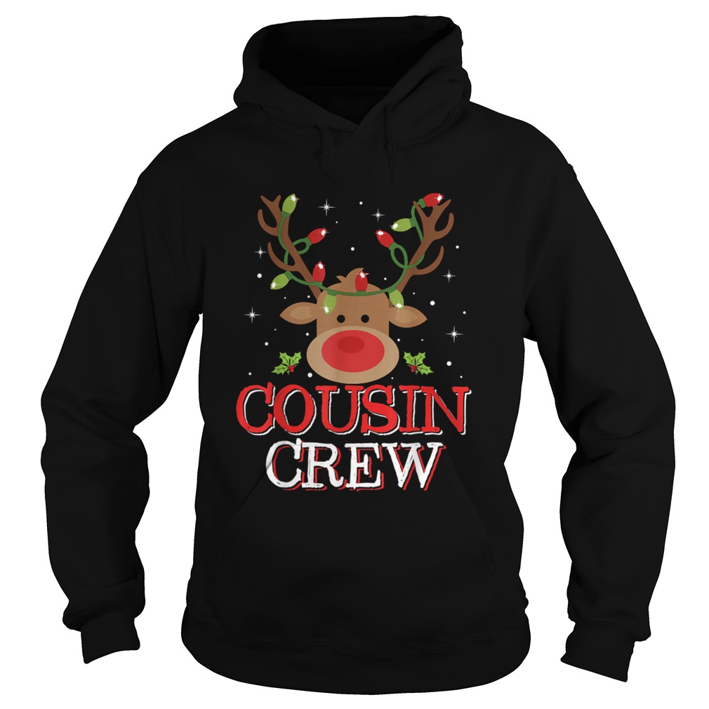 Christmas Cousin Crew Reindeer Matching Pajama  Hoodie