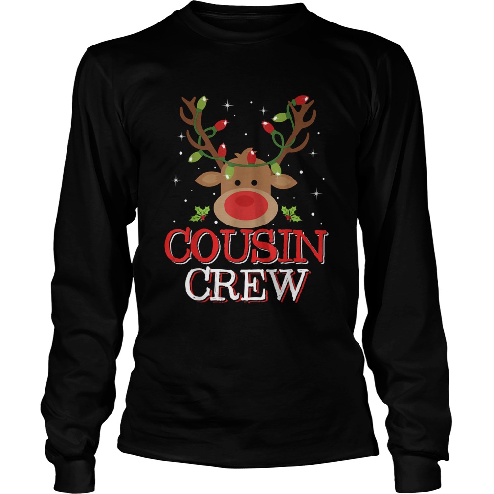 Christmas Cousin Crew Reindeer Matching Pajama  Long Sleeve