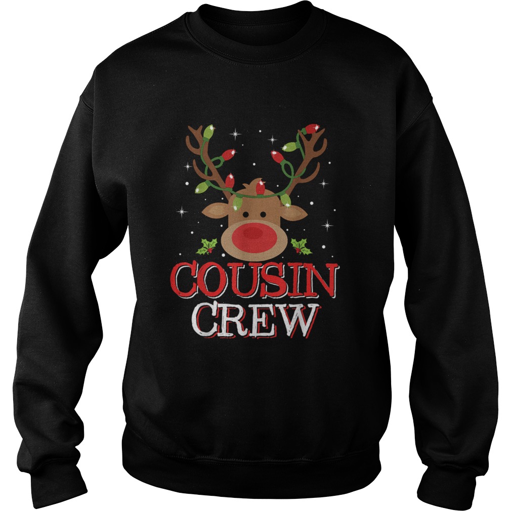 Christmas Cousin Crew Reindeer Matching Pajama  Sweatshirt