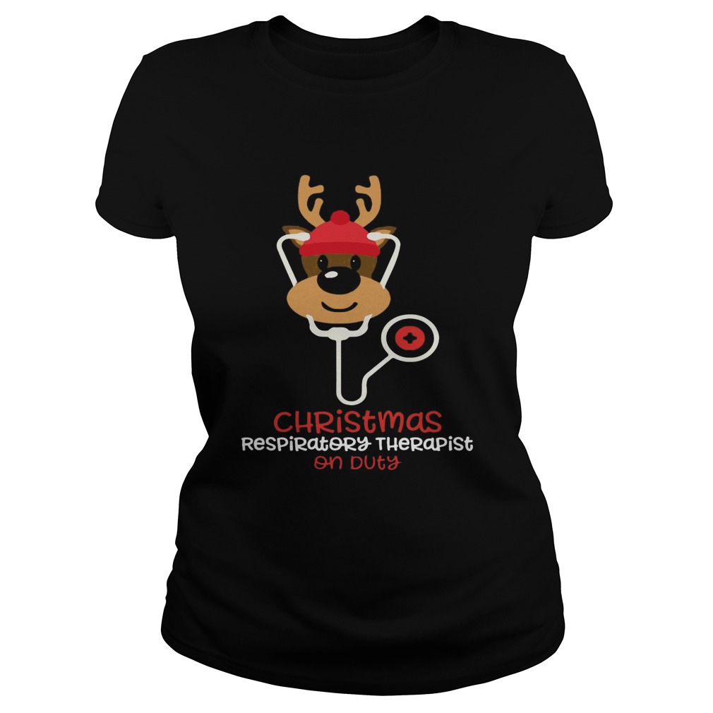 Christmas Respiratory Therapist Reindeer Nurse On Duty  Classic Ladies