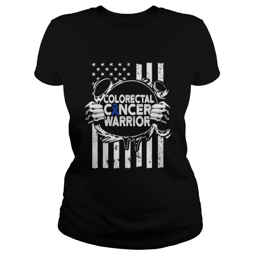 Colorectal Cancer Survivor Learning CRC Warrior American Flag  Classic Ladies