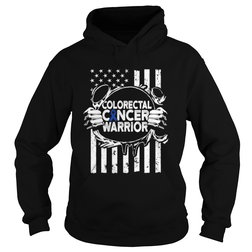 Colorectal Cancer Survivor Learning CRC Warrior American Flag  Hoodie