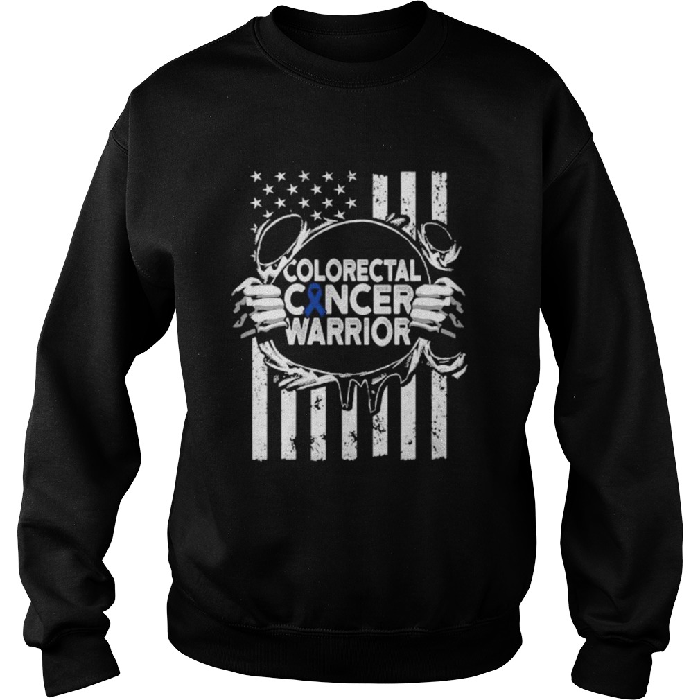 Colorectal Cancer Survivor Learning CRC Warrior American Flag  Sweatshirt