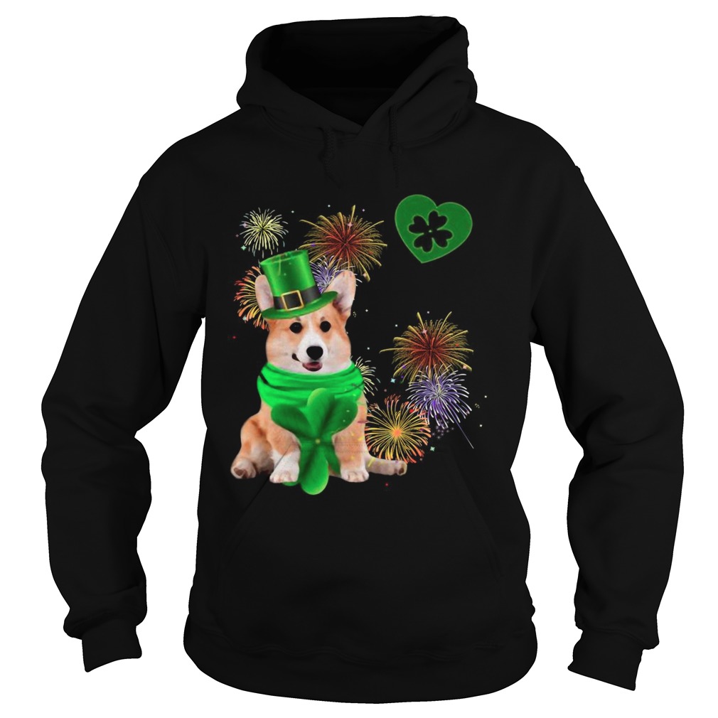 Corgi Dog Shamrock St Patrick Day Dog Irish  Hoodie