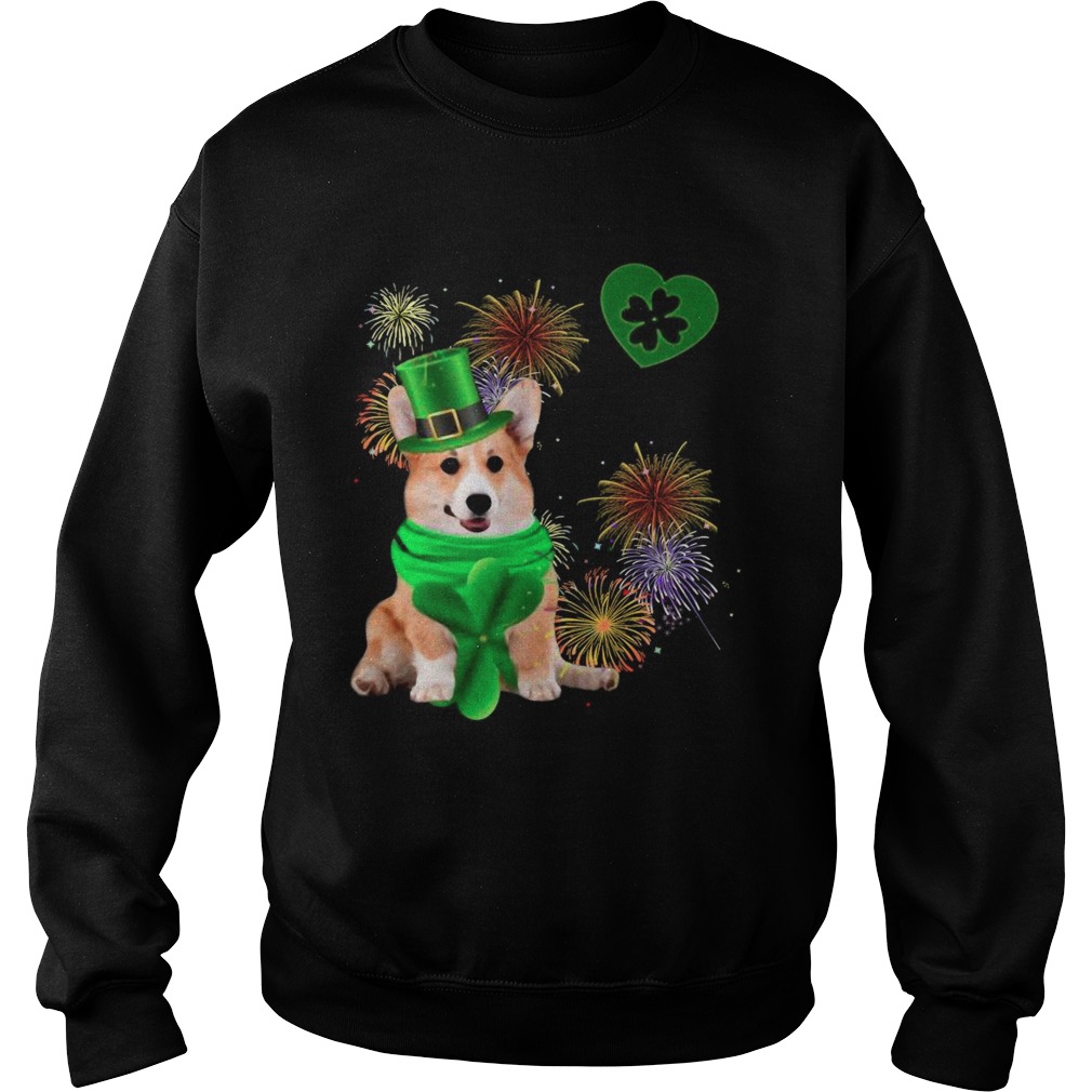 Corgi Dog Shamrock St Patrick Day Dog Irish  Sweatshirt