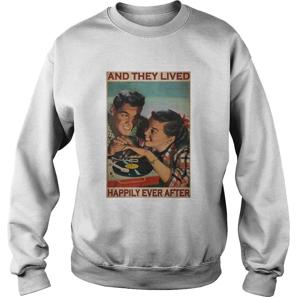 Couple Record Player And They Lived Happily Ever After Music  Sweatshirt