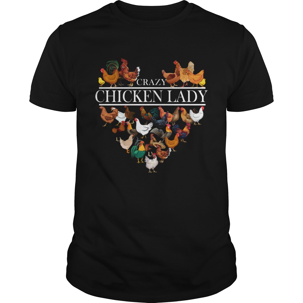 Crazy Chicken Lady Heart shirt