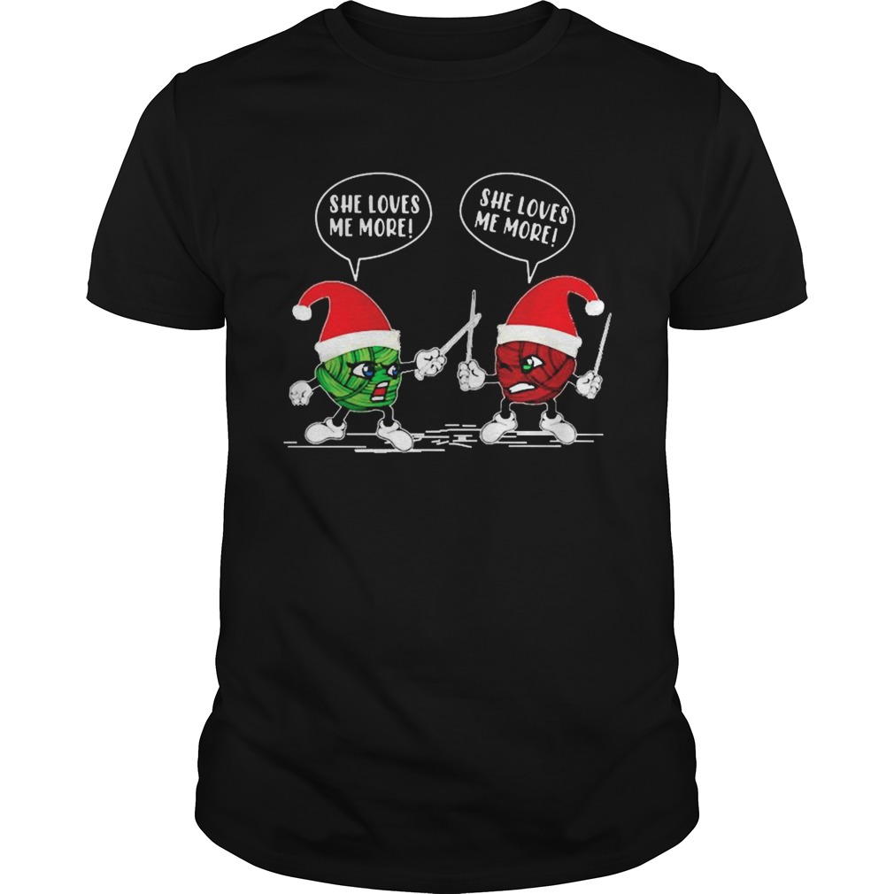 Crochet Santa combat she loves me Christmas shirt