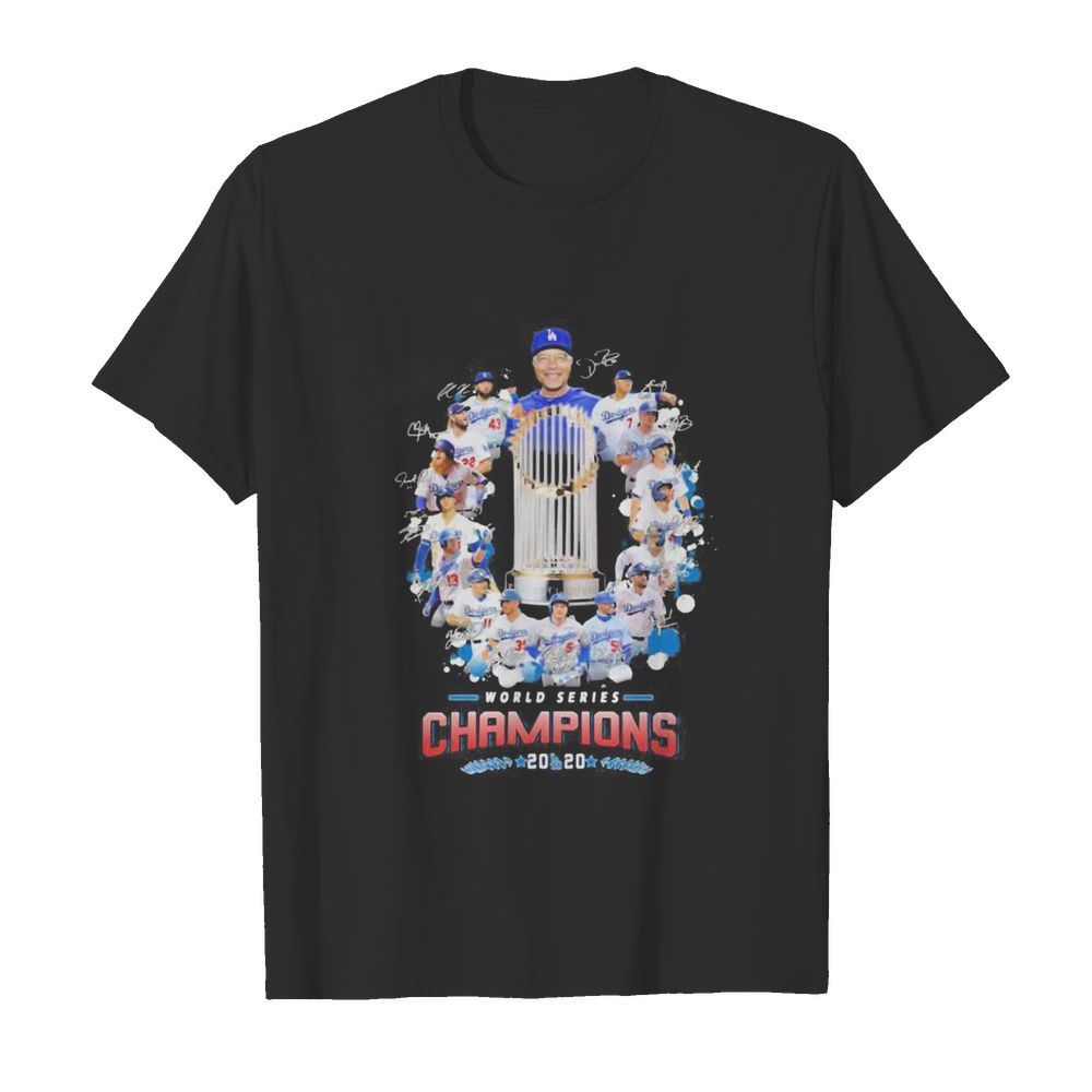 Cup world series champions los angeles dodgers 2020 signatures shirt