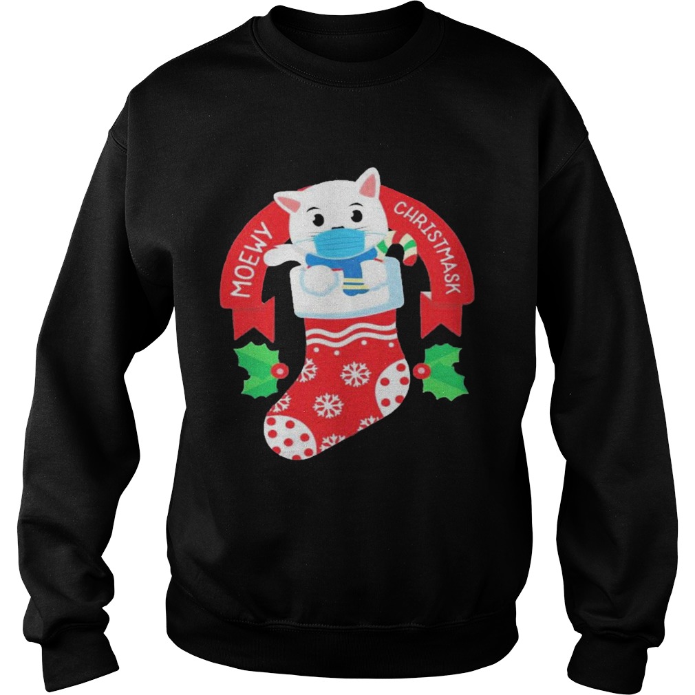 Cute Cat Face Mask Funny Christmas Stocking  Sweatshirt