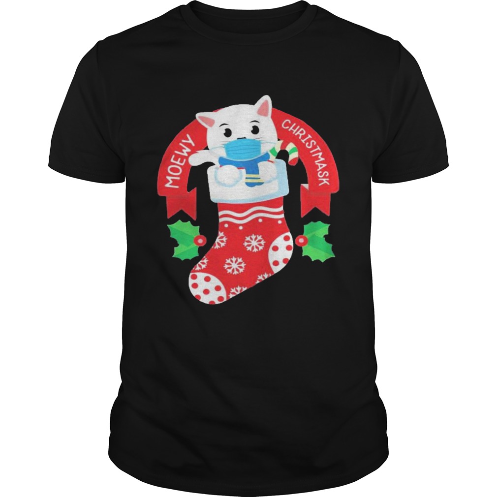 Cute Cat Face Mask Funny Christmas Stocking shirt