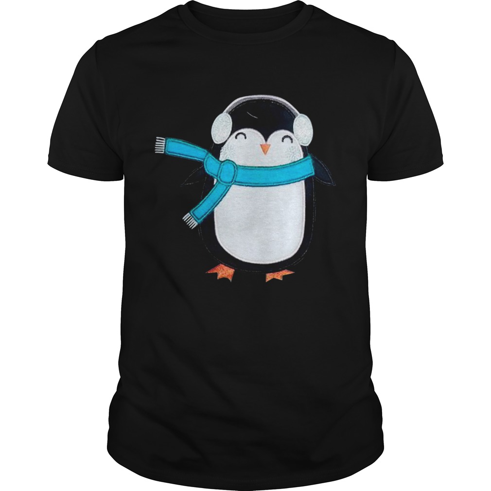 Cute Penguin Bird Headphone Christmas shirt