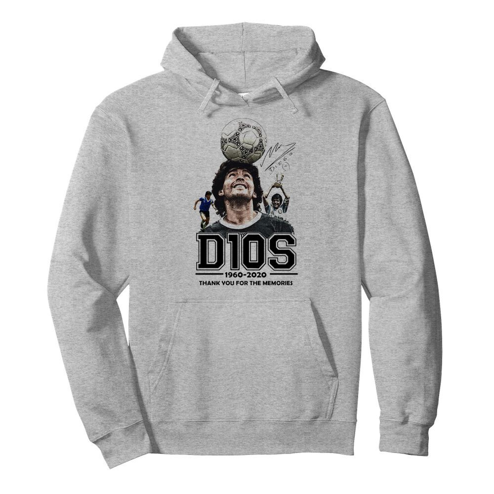 D10s Diego Maradona 1960 2020 Thank You For The Memories Signature  Unisex Hoodie