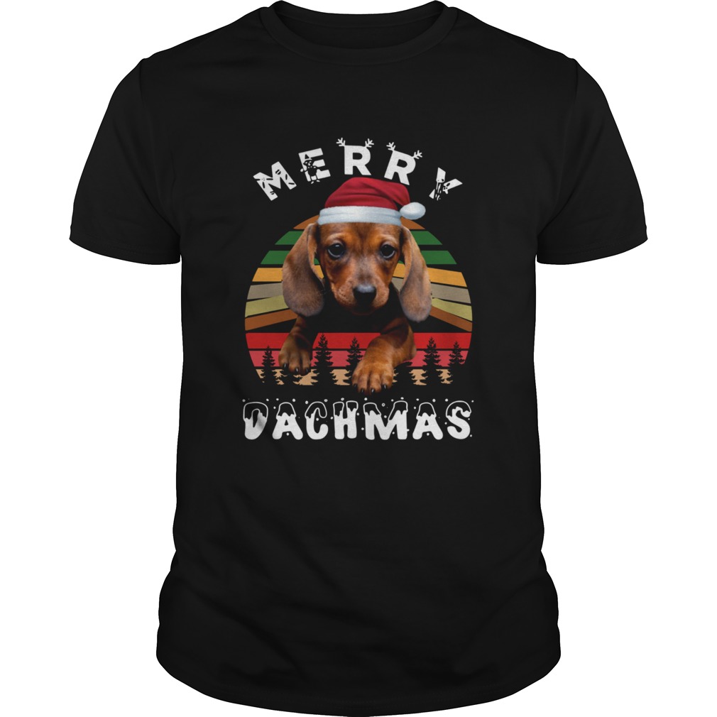 Dachshund Santa Merry Dachmas Christmas Vintage Retro shirt