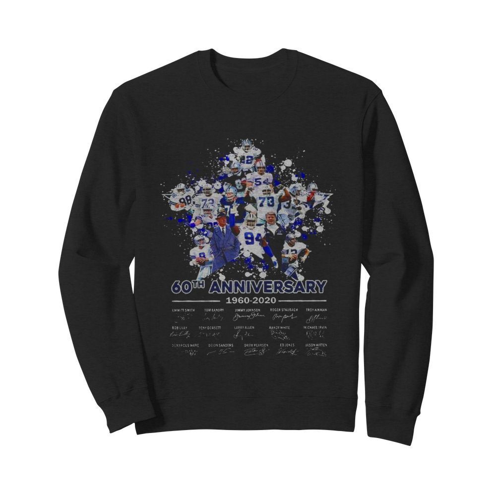 Dallas Cowboys 60th Anniversary 1960 2020 Signatures  Unisex Sweatshirt