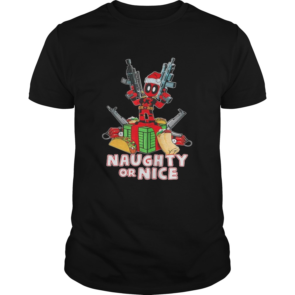 Deadpool Naughty Or Nice Merry Christmas shirt