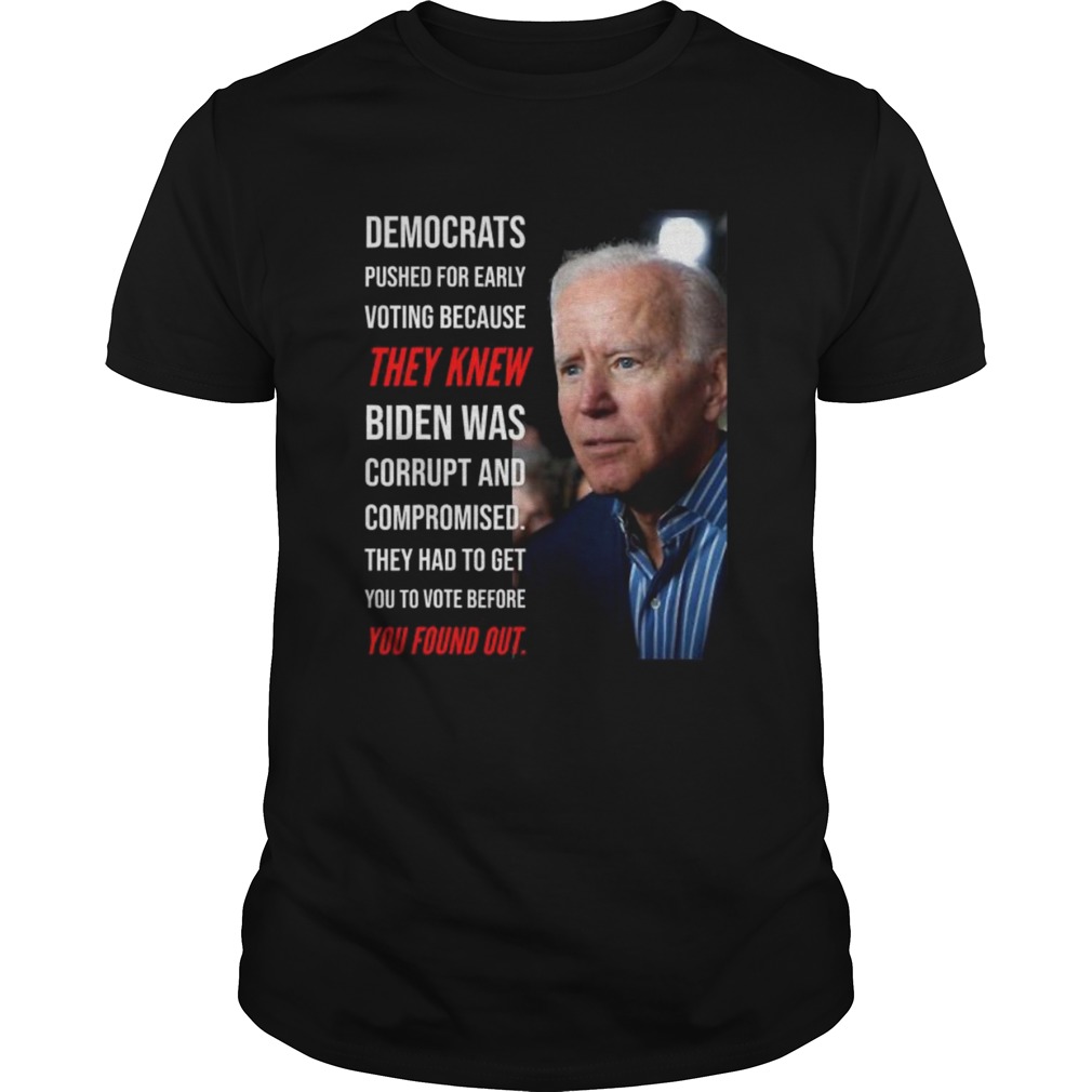 Democrats pushed for early voting because they knew biden was corrupt and compromised they had to g