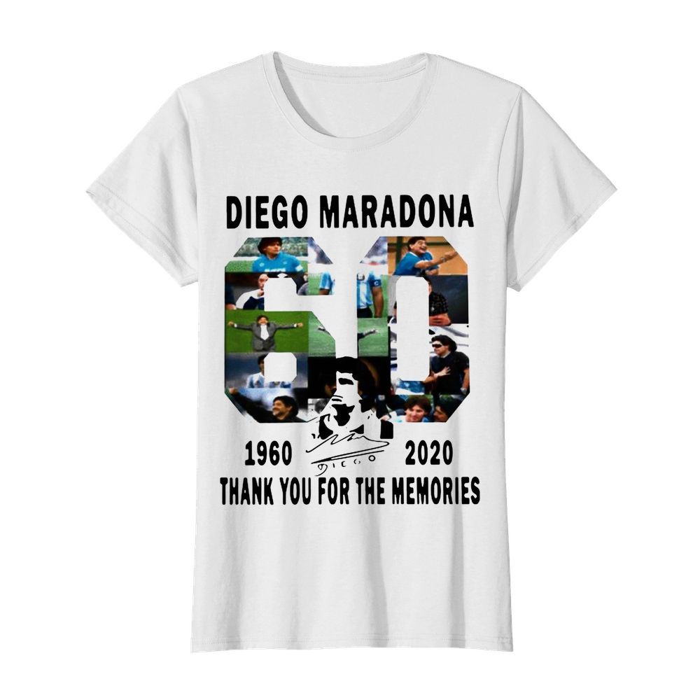 Diego Maradona 1960-2020 Thanks You For The Memories signature  Classic Women's T-shirt